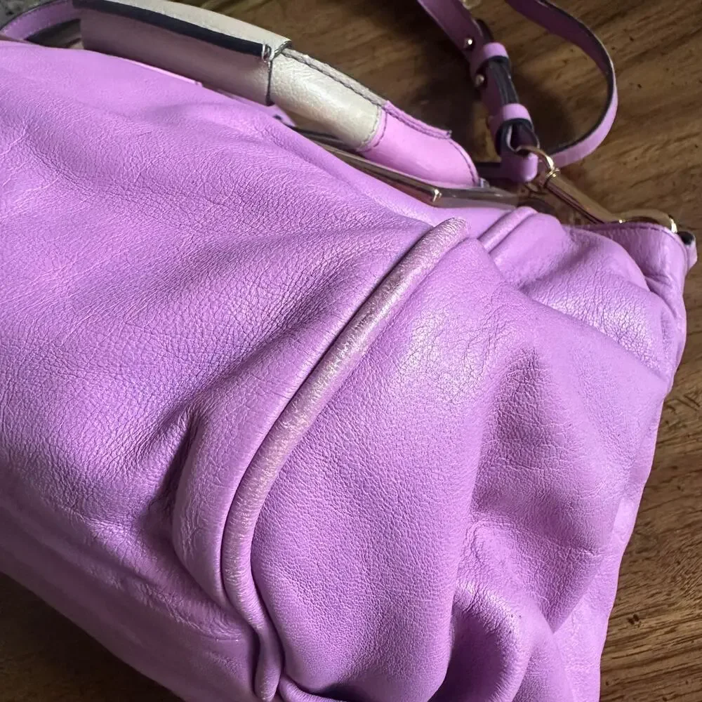 Vintage Chloe Ethel Purple Leather 2 Way Satchel